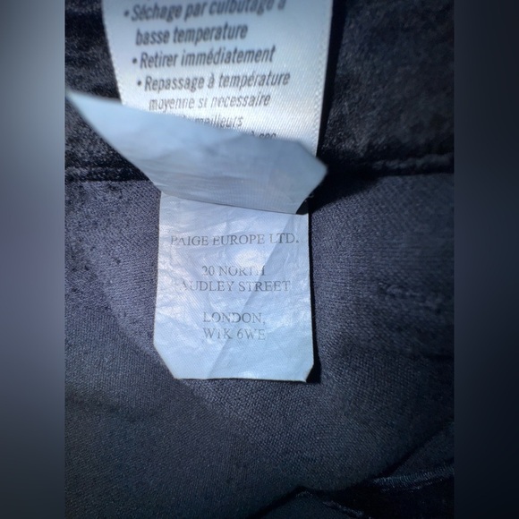 PAIGE Mayslie Mid Rise Lustrous Velvet Jogger w/zipper bottoms. EUC Sz 26 - Picture 9 of 15